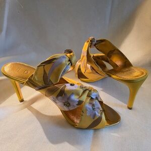 Ted Baker heels in yellow floral silk